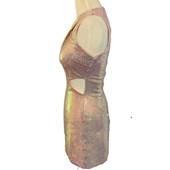 NWT Privy Privately Privileged Sequins Cutout Bodycon Dress - Picture 3 of 7